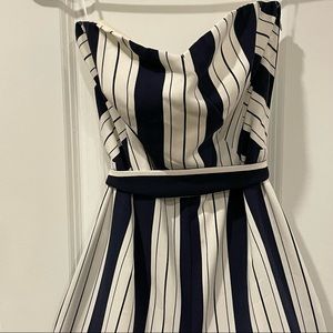 H&M Striped Strapless Jumpsuit